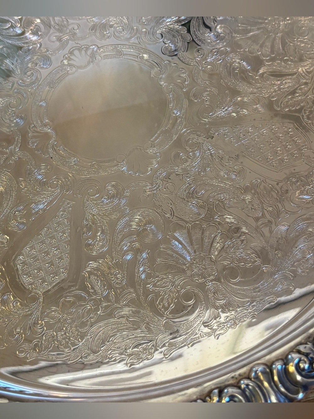 Vintage Wallace Baroque Silverplate Tray 13.25” - Picture 15 of 15